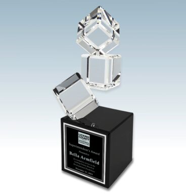 Blocks Crystal Award with Black Base