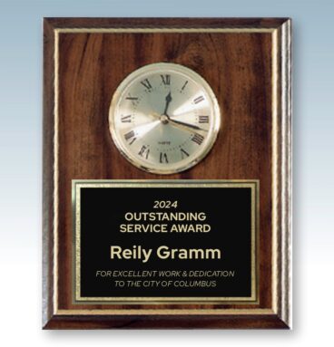 Cherry Finish with Gold Plaque Clock