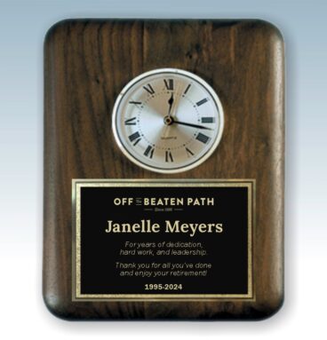 Solid Walnut Elliptical Plaque Clock
