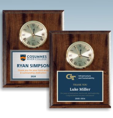 Printed Cherry Finish Plaque Clock