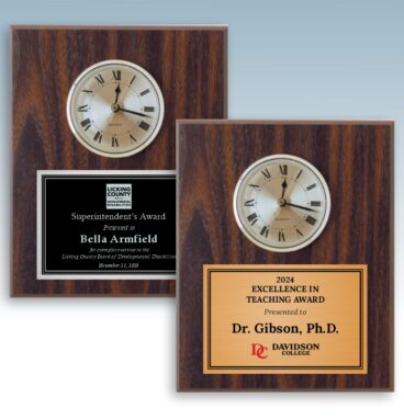 Printed Walnut Finish Plaque Clock