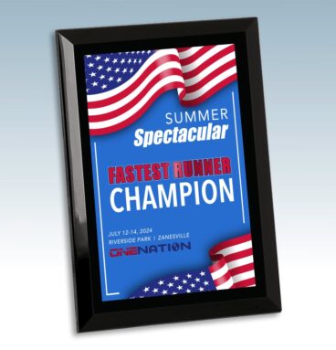 Black Glass Mirror Plaques with Digital Plate